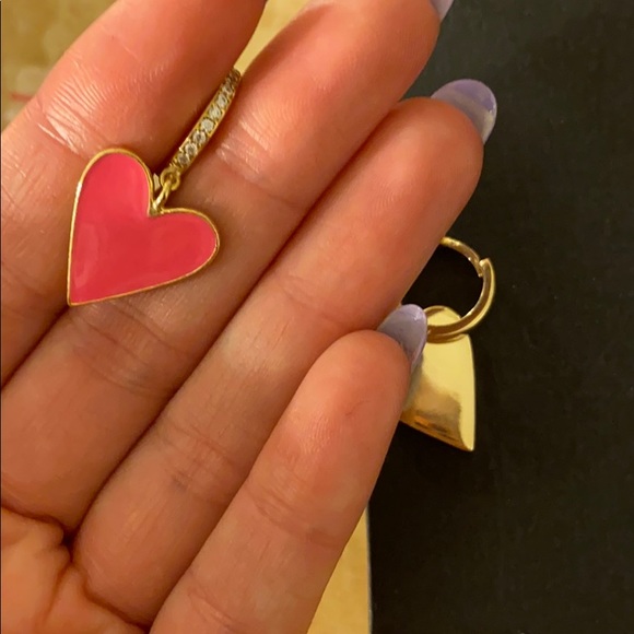 Gabi Rielle Neon 14 heart Hoops - Picture 6 of 7